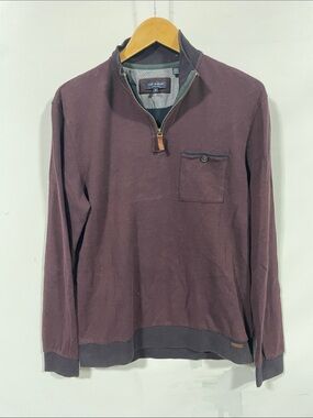Ted Baker Men's Zip-Neck Sweater in Burgundy